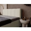 SILCO kárpitozott krémszínű boxspring ágy steppelt háttámlával