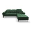 RAPALLO L alakú zöld kárpitozott kanapé