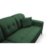 RAPALLO L alakú zöld kanapé állítható fejtámlával
