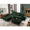 RAPALLO L alakú zöld kanapé állítható fejtámlával