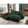RAPALLO L alakú zöld kanapé állítható fejtámlával