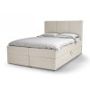 ALURIA krémszínű kárpitozott kontinentális ágy ágyneműtartóval