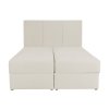 ALURIA krémszínű kárpitozott boxspring ágy magas háttámlával