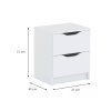 KELLY kétfiókos fehér komód/éjjeliszekrény