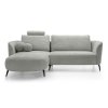 AMALFI szürke ágyazható sarokkanapé fekete lábakkal