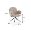 Bézs K568 fotel fekete fém lábakkal