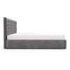 BEST 4 szürke franciaágy 180x200 magas steppelt háttámlával