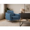 CORI I kék kárpitozott fotel steppelt háttámlával