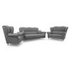 LOFT II sötétszürke kárpitozott kanapé szett