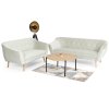 DEANA 3+2 krémszínű ülőgarnitúra szett tömör fa lábakkal