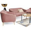 DEANA 3+2+1 rózsaszín ülőgarnitúra szett tömör fa lábakkal