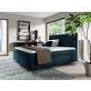GULIETTE ágyneműtartós kárpitozott boxspring ágy matracokkal - sötétkék