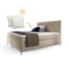GULIETTE ágyneműtartós kárpitozott boxspring ágy matracokkal 180x200 - bézs