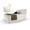 GULIETTE ágyneműtartós kárpitozott boxspring ágy matracokkal 200x200 - fehér