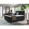 GULIETTE ágyneműtartós kárpitozott boxspring ágy matracokkal - fekete