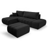 BALOO fekete L alakú ágyazható sarokkanapé