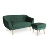 DEANA II zöld kanapé lábtartóval
