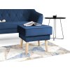 DEANA kék kárpitozott lábtartó és kanapé