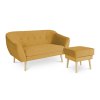 DEANA II sárga kanapé puffal