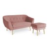DEANA II rózsaszín kanapé puffal