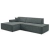 TILIA sötétszürke L alakú sarokkanapé díszpárnával