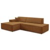 TILIA fahéj színű ágyneműtartós L alakú sarok ülőgarnitúra