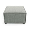 TILIA szürkészöld kocka ottomán fekete lábakkal