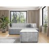 TILIA szürke kárpitozott maxi zsámoly a szobában