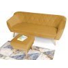 DEANA III sárga kanapé lábtartóval és tömör fa lábakkal