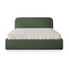 BENIRA Q olivazöld franciaágy 180x200 magas puha ágytámlával
