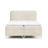GOMEZ krémszínű boxspring ágy 160x200 fém lábakkal