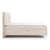 GOMEZ krémszínű boxspring ágy 160x200 kordbársony szövettel
