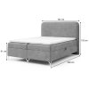 GOMEZ krémszínű boxspring ágy 160x200 méretei