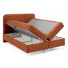 GOMEZ téglavörös ágyneműtartós boxspring ágy 140x200