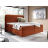 GOMEZ téglavörös boxspring ágy 180x200 magas háttámlával