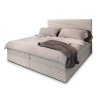 SAMANA krémszínű ágyneműtartós boxspring ágy 160x200