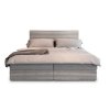 SAMANA szürke boxspring ágy 140x200 magas háttámlával