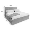 SAMANA szürke boxspring ágy 140x200 méretei
