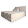 DASTOR krémszínű boxspring ágy 160x200 háttámlával és lábakkal