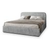 BENIRA K kárpitozott világosszürke franciaágy ágyneműtartóval 140x200
