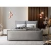 MONTA világosszürke boxspring ágy 140x200 háttámlával