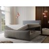 MONTA világosszürke ágyneműtartós boxspring ágy 160x200