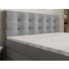 AREZI szürke boxspring ágy 140x200 magas steppelt háttámlával