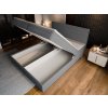 DASTOR szürke boxspring ágy 180x200 ágyneműtartóval