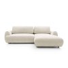 BOCKET krémszínű L alakú sarok ülőgarnitúra háttámlával