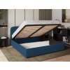 BENIRA K kék franciaágy 180x200 fém keretes ágyráccsal