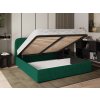 BENIRA K zöld franciaágy 180x200 fém keretes ágyráccsal
