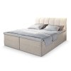 CEVANO krémszínű boxspring ágy 160x200 magas steppelt háttámlával