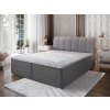 CEVANO szürke boxspring ágy 160x200 steppelt ágytámlával