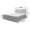 Fluvia N világosszürke boxspring ágy 140x200 méretei